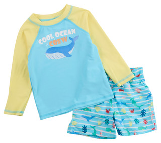 Thumbnail 1: Floatimini Floatimini Toddler Boys 2 Pc Sea Creature Swimsuit 