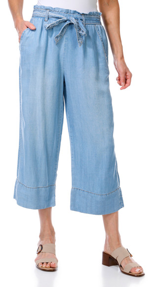 Thumbnail 1: T. Tahari T. Tahari Petite Tencel Waist Tie Ankle Pull On Pants 