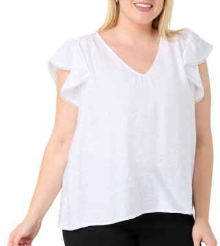 Thumbnail 3: Philosophy Philosophy Plus Flutter Sleeve V-Neck Top 