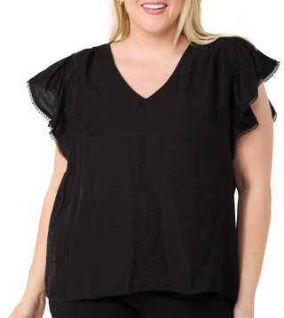 Thumbnail 3: Philosophy Philosophy Plus Flutter Sleeve V-Neck Top 