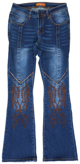 Thumbnail 1: SUNKISSED DENIM Sunkissed Denim Juniors Western Embroidered Bootcut Jeans 