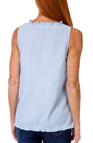 Thumbnail 2: Floral & Ivy Floral & Ivy Womens St. Germaine Ruffle Neck Tank Top 