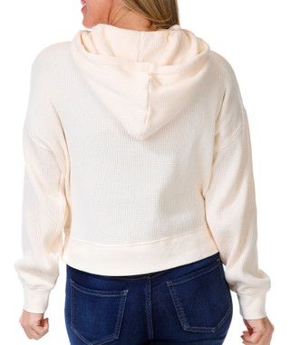 Thumbnail 3: Salt Life Salt Life Womens Long Sleeve Waffle Knit Crop Hoodie 