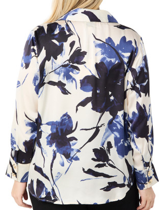 Thumbnail 3: INDUSTRY Industry Plus Long Sleeve Satin Print Button Down Top 
