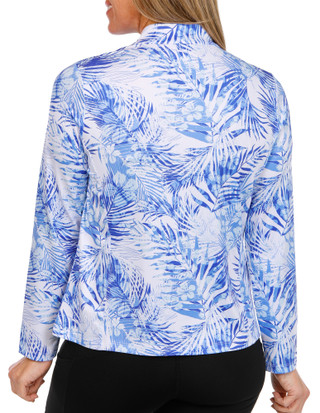Thumbnail 2: Coral Bay Golf Coral Bay Golf Petite Long Sleeve Full Zip Print Jacket 