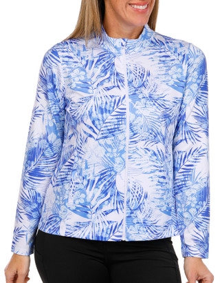 Thumbnail 1: Coral Bay Golf Coral Bay Golf Petite Long Sleeve Full Zip Print Jacket 
