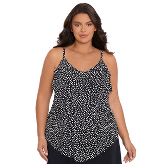 Thumbnail 1: Trimshaper Trimshaper Plus Rachel Funfetti Tankini Swim Top 