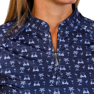 Thumbnail 3: Coral Bay Golf Coral Bay Golf Petite Active 1/4 Zip Mandarin Relax Jacket 