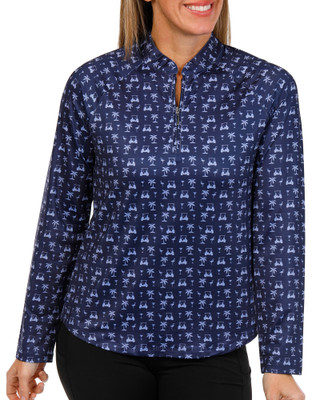 Thumbnail 1: Coral Bay Golf Coral Bay Golf Petite Active 1/4 Zip Mandarin Relax Jacket 
