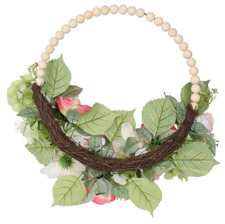 Thumbnail 2: IJK LIMITED-IMPORT IJK Limited Import 18 in Rose Hydrangea Peony Half Wreath 