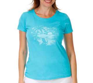 Thumbnail 1: REEL LEGENDS Reel Legends Womens Beach Chair Graphic Tee 