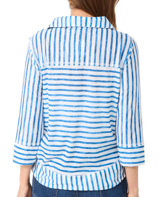 Thumbnail 3: Onque Onque Womens 3/4 Sleeve Striped Button Down Collar Knit Top 