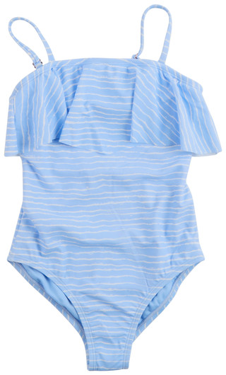 Thumbnail 1: RAISINS Raisins Big Girls One Piece Ruffle Striped Swimsuit 