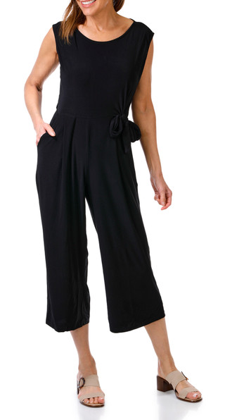 Thumbnail 1: Nina Leonard Nina Leonard Womens Side Tie Solid Junpsuit 
