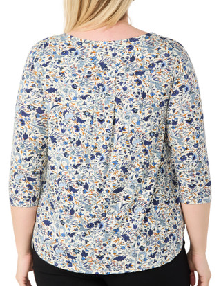 Thumbnail 3: Philosophy Philosophy Plus 3/4 Sleeve Hilo Crew Paisley Top 