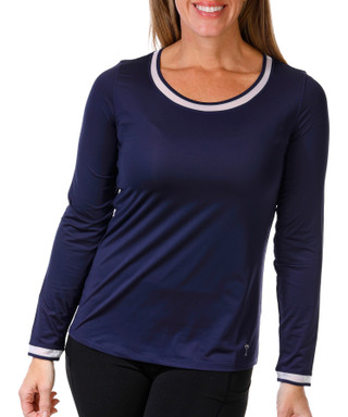 Thumbnail 1: Golftini Golftini Womens Active Long Sleeve Mesh Trim Top 