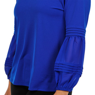Thumbnail 3: Cable & Gauge Cable & Gauge Womens Long Sleeve Solid Crepe Top 