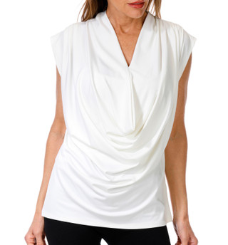Thumbnail 1: LINEA DONNA Linea Donna Womens Sleeveless Solid Drape Neck Tank 