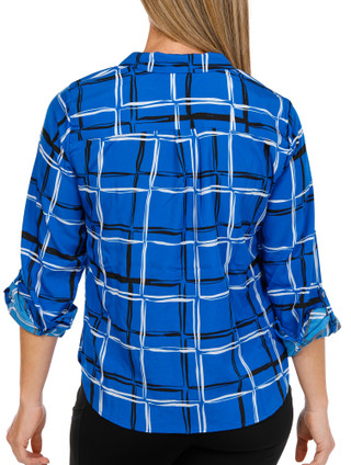 Thumbnail 3: ADRIENNE VITTADINI Adrienne Vittadini Womens 3/4 Sleeve Silky Button Down Top 