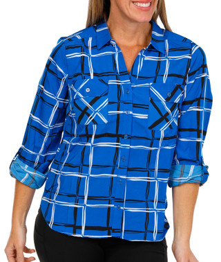 Thumbnail 1: ADRIENNE VITTADINI Adrienne Vittadini Womens 3/4 Sleeve Silky Button Down Top 