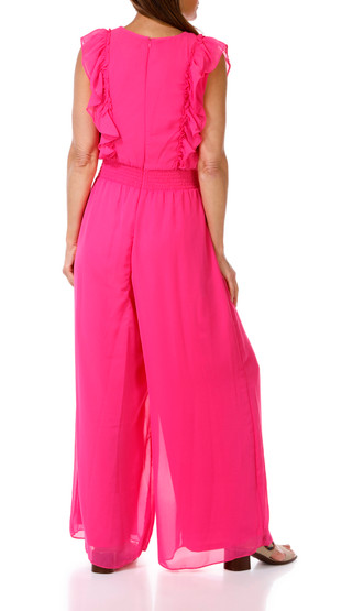 Thumbnail 3: MSK MSK Womens Sleeveless Ruffle Collar Solid Jumpsuit 
