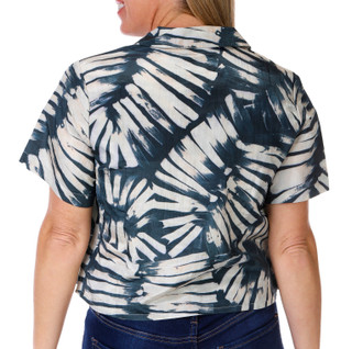 Thumbnail 3: Steve Madden Steve Madden Womens Sandra Short Sleeve Button Crop Top 