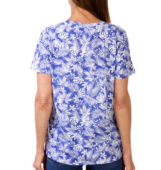 Thumbnail 2: Stella Parker Women's Short Sleeve Floral Print Top 