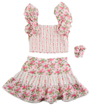 Thumbnail 2: JAPNA GIRLS Japna Girls Big Girls 2 Pc Floral Ruffle Skirt Set 