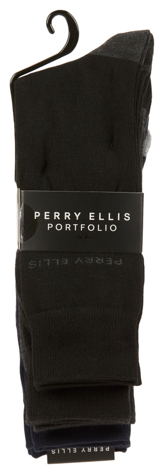 Thumbnail 2: Perry Ellis Perry Ellis Mens Portfolio Micropoly Blend Crew Socks 5-Pack 