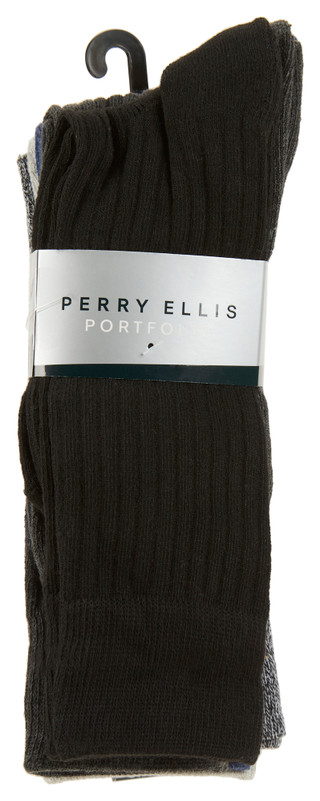 Thumbnail 2: Perry Ellis Perry Ellis Mens Portfolio 5x2 Solid Crew Socks 5-Pack 