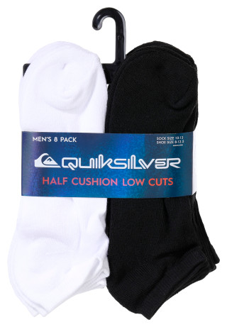 Thumbnail 1: Quiksilver Mens 8-Pr. Half Cushioned Assorted Low Cut Socks 