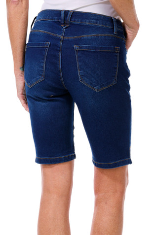 Thumbnail 2: Curve Appeal Curve Appeal Womens Side Slit Denim Bermuda Shorts 