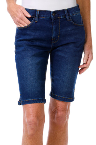 Thumbnail 1: Curve Appeal Curve Appeal Womens Side Slit Denim Bermuda Shorts 