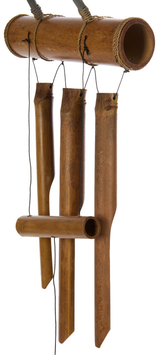 Thumbnail 4: JD Yeatts JD Yeatts 31 in Carved Wood Flamingo Wind Chimes 