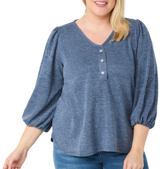 Thumbnail 2: MAX STUDIO Max Studio Plus Long Sleeve Ribbed Knit Sweater 