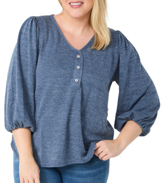 Thumbnail 1: MAX STUDIO Max Studio Plus Long Sleeve Ribbed Knit Sweater 