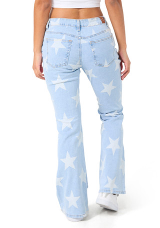 Thumbnail 3: GOGO JEANS Gogo Jeans Juniors Star Print Flare Jeans 