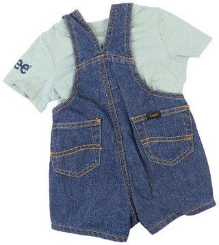 Thumbnail 3: Lee Lee Baby Boys 2 Pc Short Sleeve Tee & Denim Overall Set 