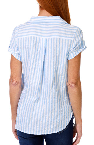 Thumbnail 2: Dash Dash Womens Short Sleeve Pucker Grid Top 