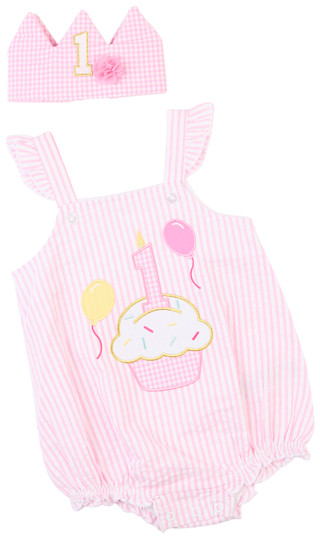 Thumbnail 1: Baby Starters Baby Starters Baby Girls 2 Pc 1st Birthday Sunsuit Set 