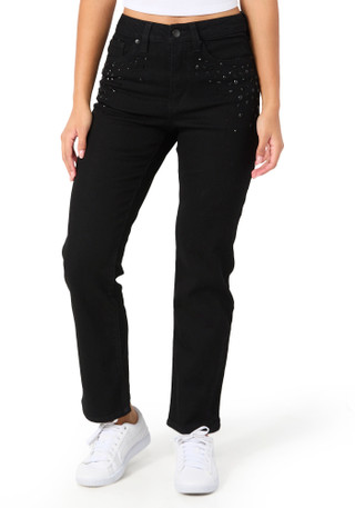 Thumbnail 1: BLUE REVIVAL Blue Revival Juniors Embellished Straight Leg Jeans 