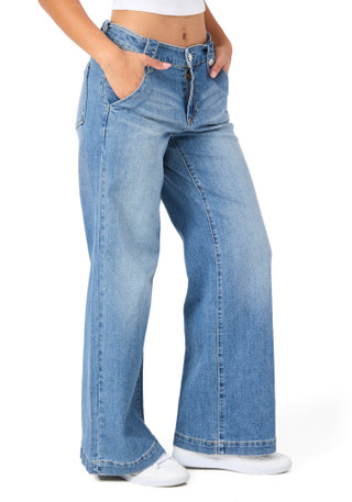 Thumbnail 2: BLUE REVIVAL Blue Revival Juniors Mid Rise Trouser Jeans 