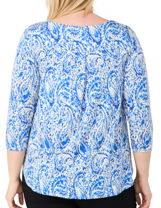 Thumbnail 3: Philosophy Philosophy Plus 3/4 Sleeve Hilo Crew Paisley Top 