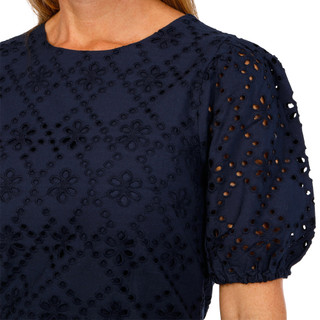 Thumbnail 3: London Times London Times Womens Short Sleeve Cotton Eyelet Dress 