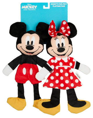 Thumbnail 1: Disney Disney 2 Pk Mickey & Minnie Mouse Flattie Pet Toy Set 