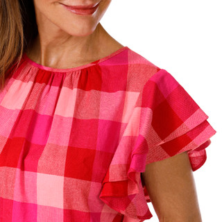 Thumbnail 2: KATE SPADE Womens Picnic Flutter Short Sleeve Woven Top 