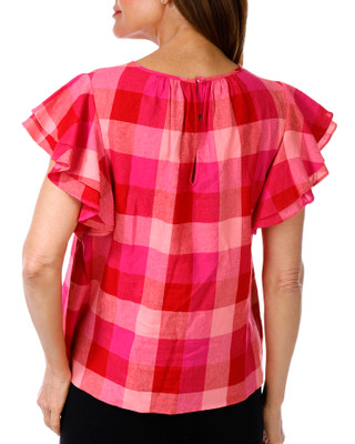 Thumbnail 3: KATE SPADE Womens Picnic Flutter Short Sleeve Woven Top 