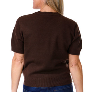 Thumbnail 2: Steve Madden Steve Madden Womens Short Puff Sleeve Solid Sweater & Scarf 
