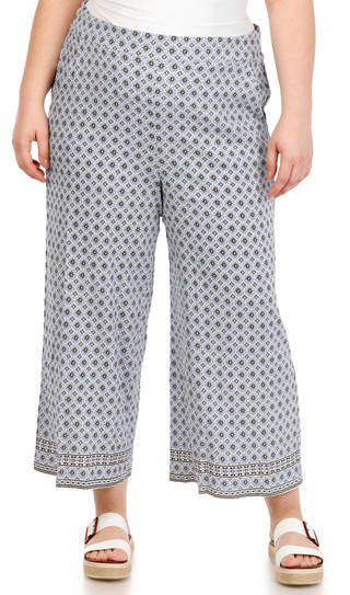 Thumbnail 1: MAX STUDIO Max Studio Plus Border Print Crop Pants 