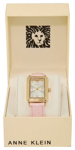 Thumbnail 1: ANNE KLEIN Anne Klein Womens Leather Rectangle Dial Watch 